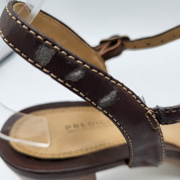 Predictions Brown Strappy Chunky Heel Sandals SZ 7.5 - Picture 13 of 14